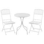 Garden Bistro Set For 2 With Folding Chairs And Round Table