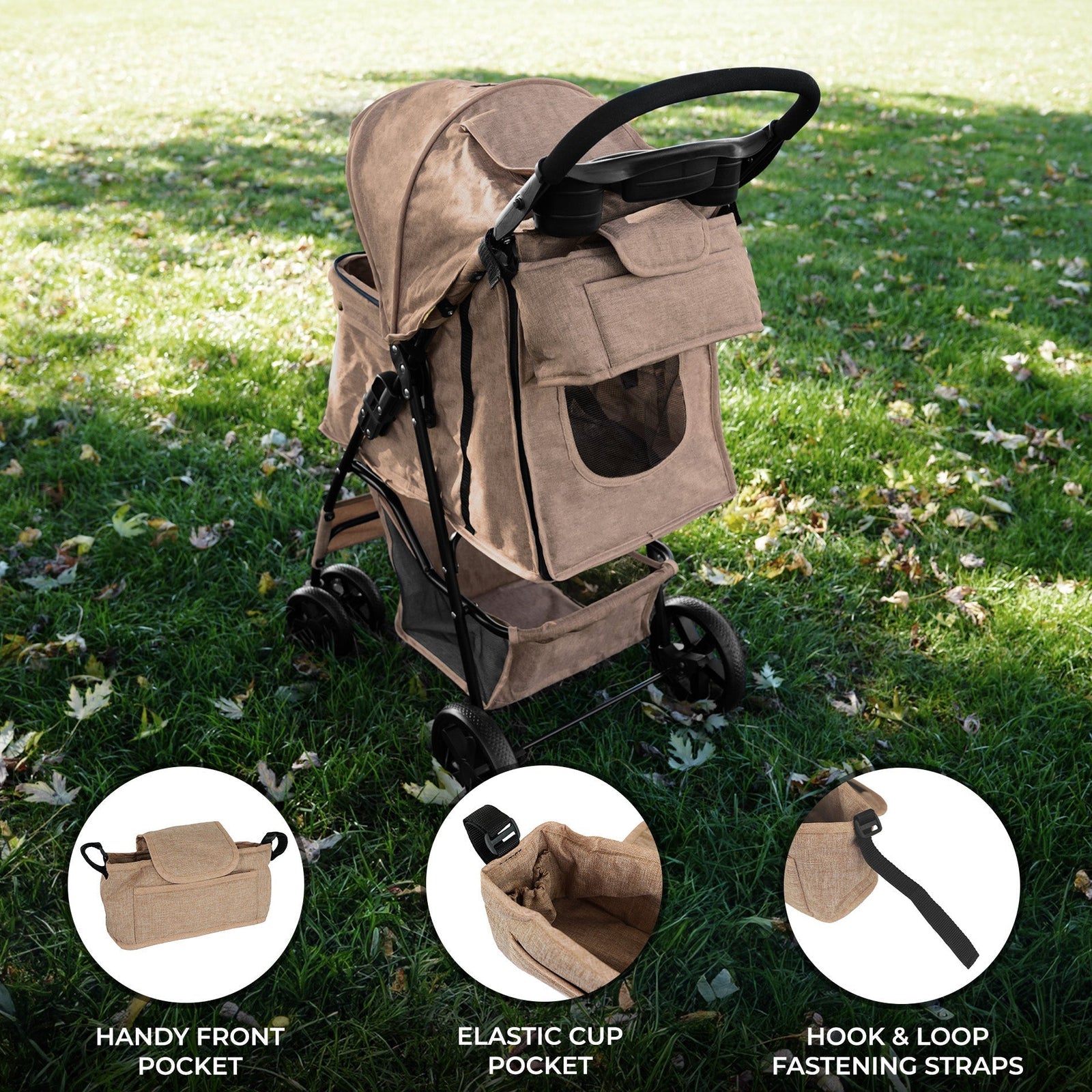 Pet Stroller Caddy Bag | Beige