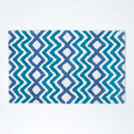 Chevron Cotton Bath Mat | 50 x 80cm | Blue & White