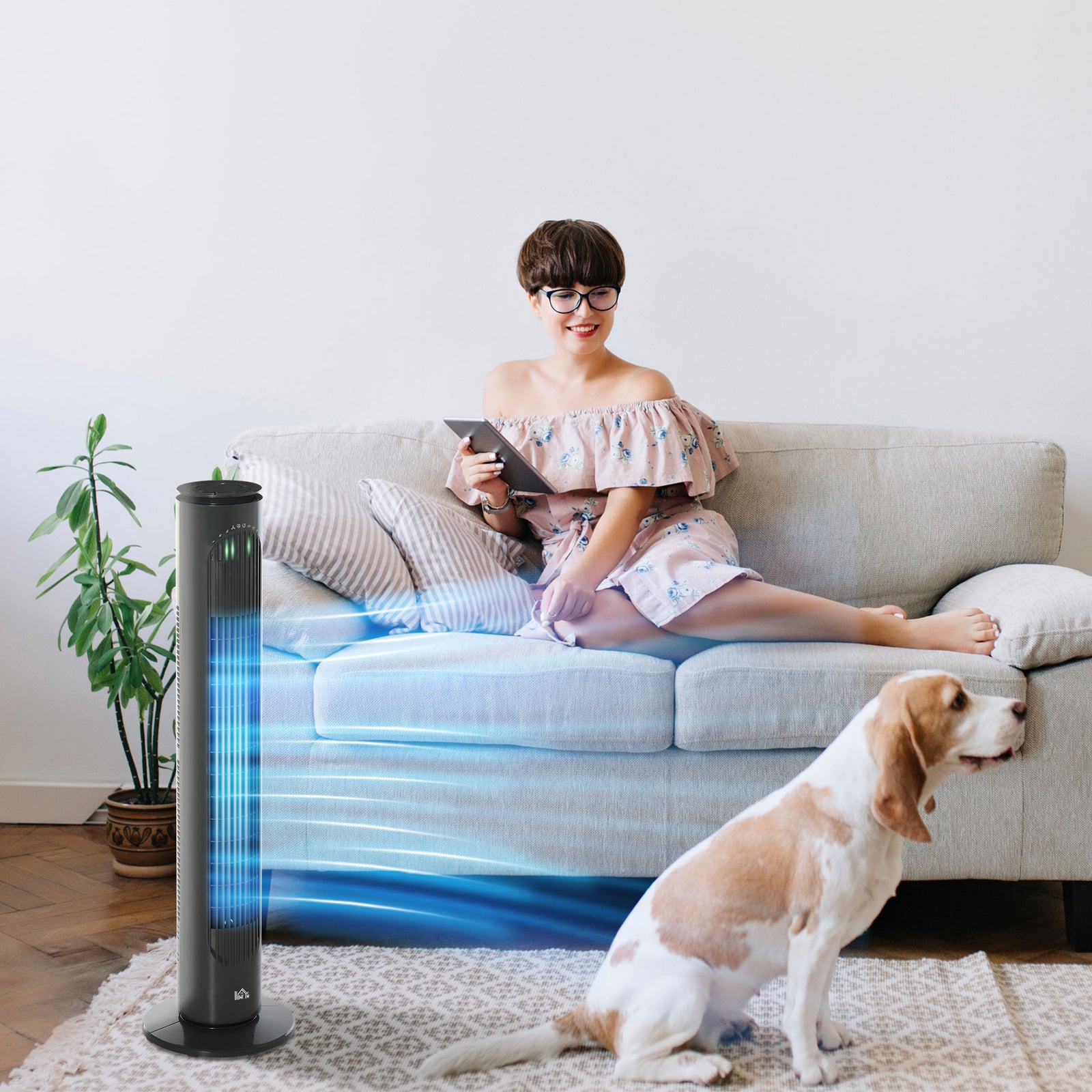 30 Inch Led Tower Fan Oscillation 3 Speed 3 Mode Remote | One Size | Gray