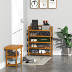 5-tier Shoe Rack Acacia Wood Shoe Storage Shelf For Entryway