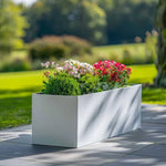 Zinc Galvanised Trough Planter | 75cm x 32cm x 32cm | White