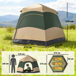 Double Layer Pop Up Tent With Rainfly, Portable Camping Shelter | Khaki