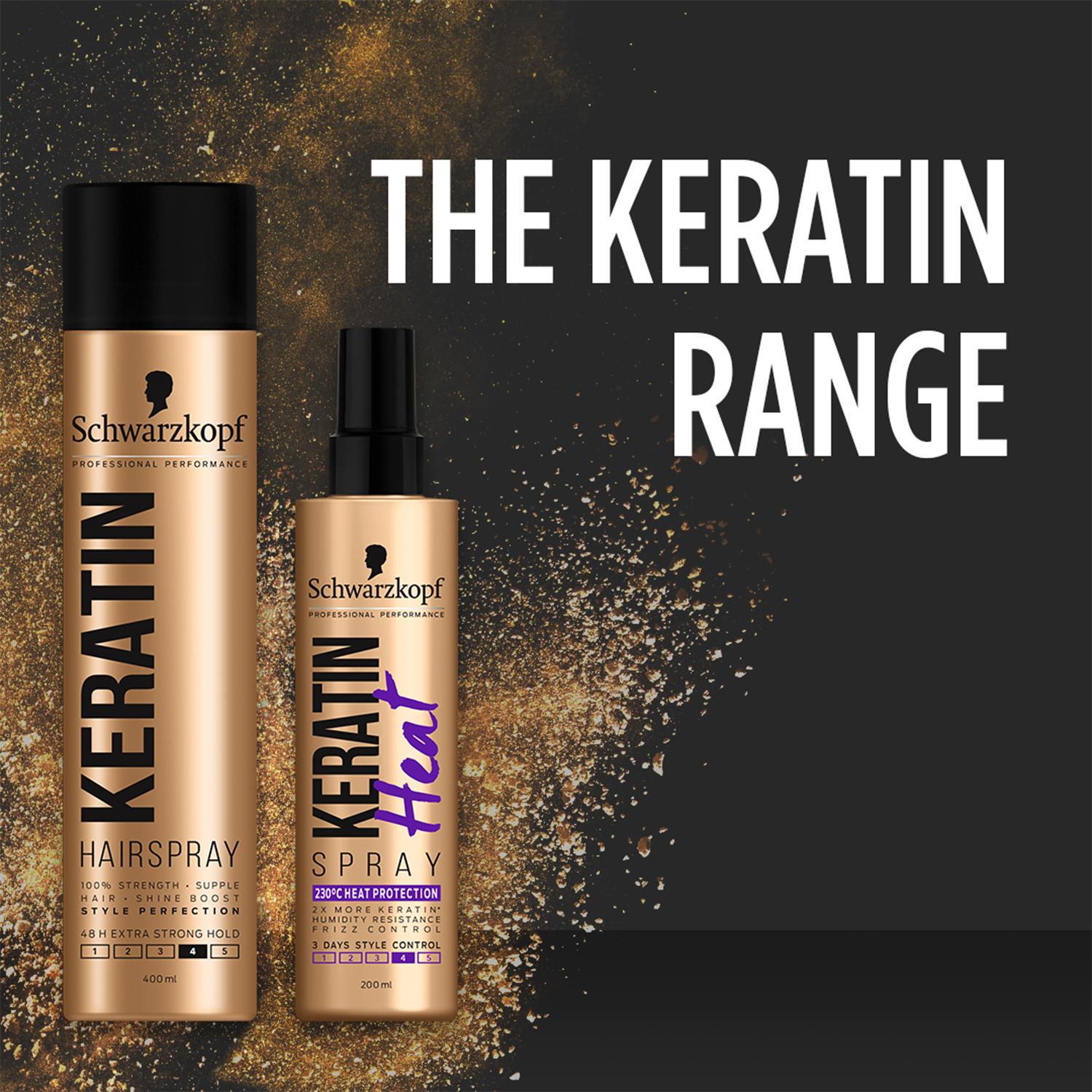 Schwarzkopf Keratin 48h Extra Strong Hold Supple Hair Spray 400ml,3 Pk