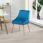 Set Of 2 Lograto Velvet Dining Chairs | Blue