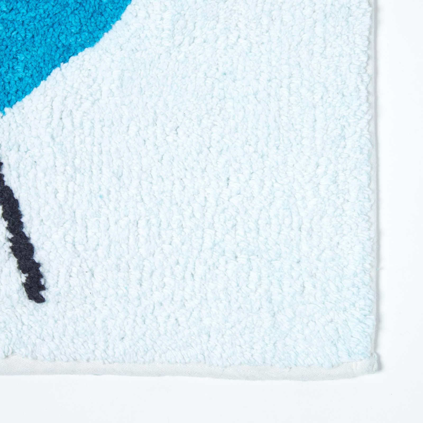 Cotton Tufted Blue Green Birds Pink Heart Kids Rug
