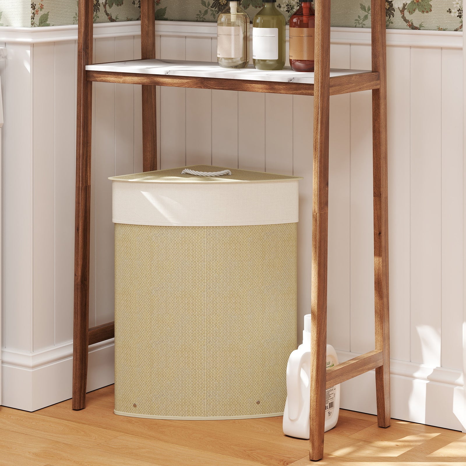 55l Laundry Hamper With Removable Washable Liner Bag | Natural