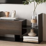 Tv Cabinet Wall-mounted Shelf Open | Black