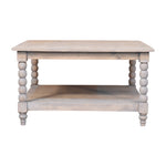 Solid Wood Barclay Acid Wash Coffee Table, Open Shelf, Grey