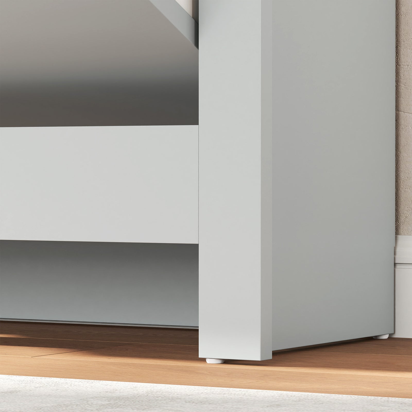 12-shoe Storage Cabinet 4 Shelves 2 Drawers Tabletop | Light Grey