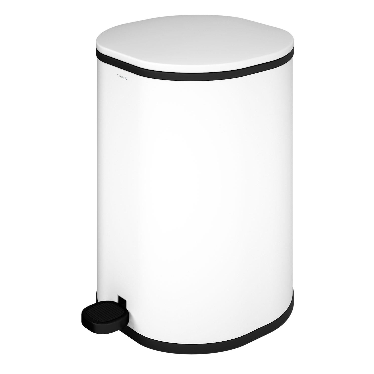Bathroom Bin 5l, Pedal, Soft-close, Bucket, Essentials Collection | Matte White
