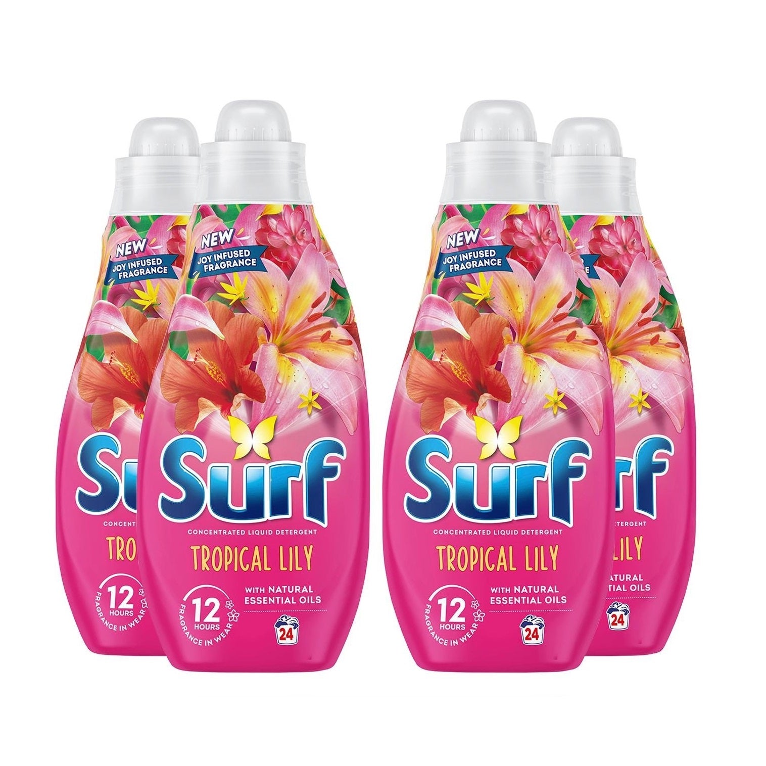 Laundry Washing Liquid Detergent Tropical Lily 2.6 Litre, 96 Washes, 4pk