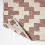 Malina Brown & Natural Kilim Cotton Rug | 200cm | Natural