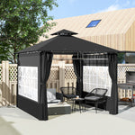 3 X 3 M Garden Gazebo, Outdoor Canopy Shelter | Black