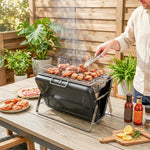 Charcoal Bbq Grill Portable With Tilting Grate | Black