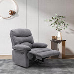 Manual Faux Leather Recliner Armchair Upholstered Lounge Chair With Adjustable Backrest & Footrest For Living Room, Bedroom, Home Theater & Office | Grey