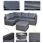 6-seater Rattan Corner Sofa Garden Furniture Set