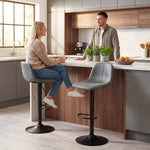 Bar Stools Set Of 2, Modern Swivel Barstools For Dining Room | Green