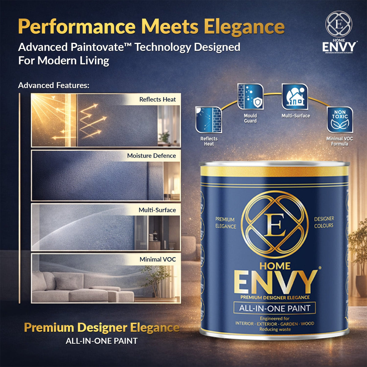 Indoor & Outdoor Multi Surface All-in-one Paint - Satin | 2.5l | Black Night