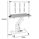 White Hydraulic Grooming Table | Grey