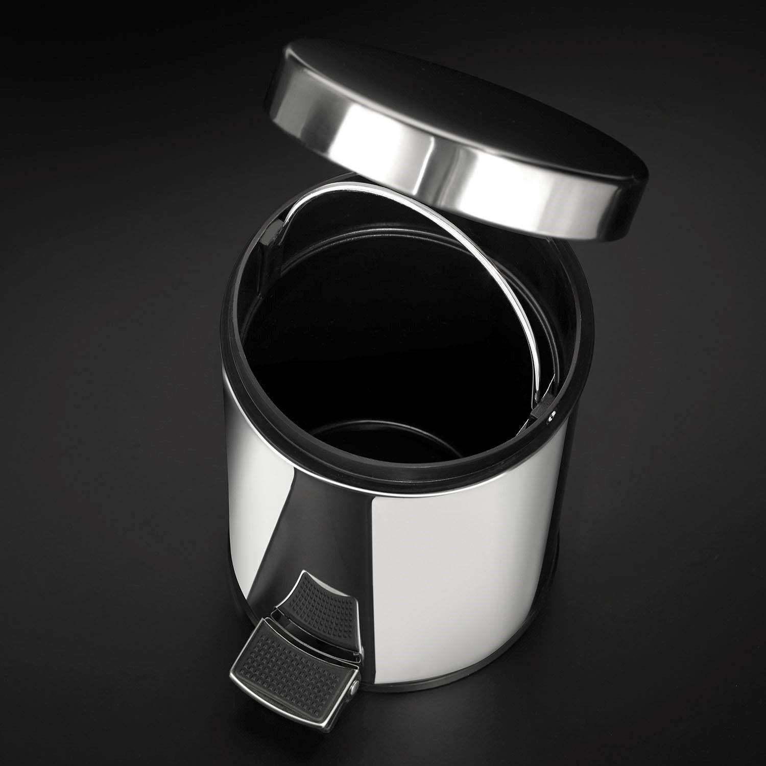 Bathroom Or Kitchen Bin 3l Silver Anti-corrosion Architect S+ Collection