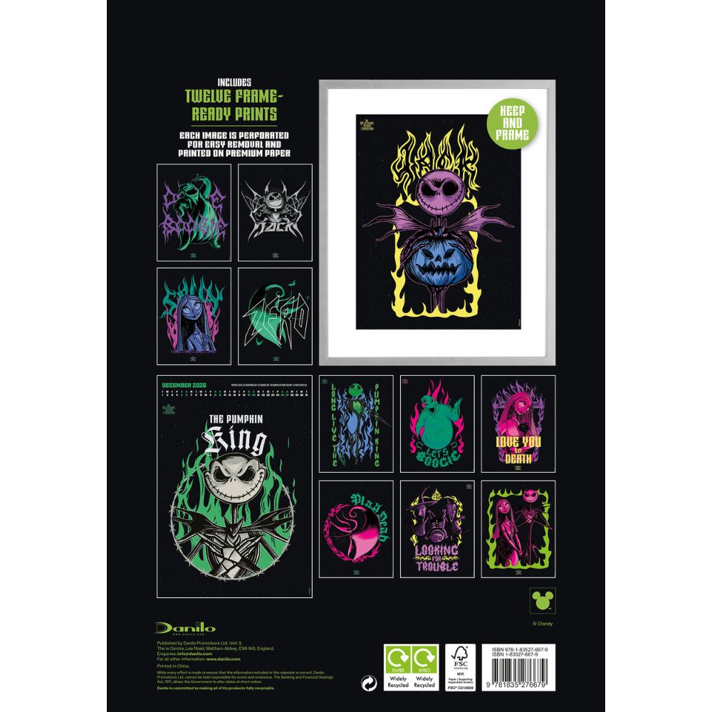The Nightmare Before Christmas 2026 A3 Deluxe Calendar Official Product