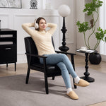 Accent Chair Pu Leather Armchair With Armrests For Living Room Black