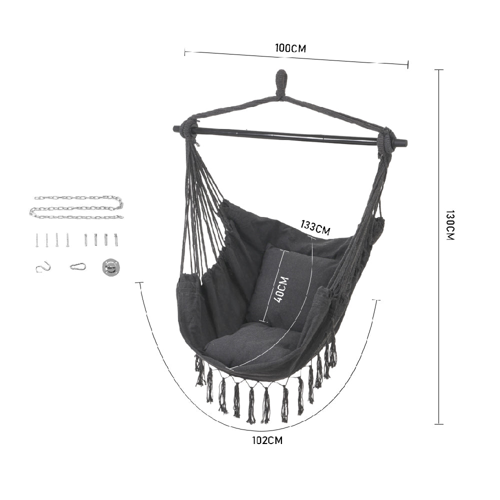 Living and Home Garden Hanging Canvas Hammock Swing Chair