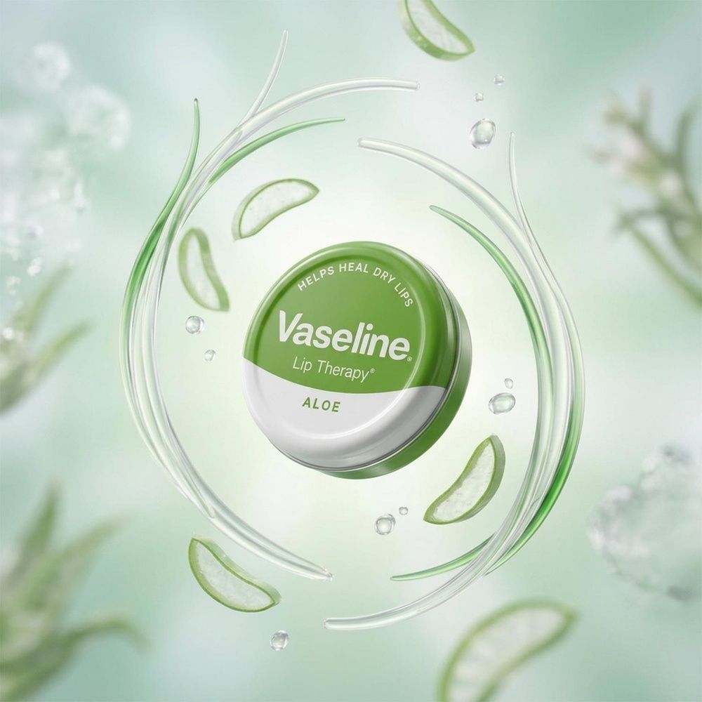 Vaseline Lip Therapy Petroleum Jelly, Aloe Vera 20gm Hydrating Lip Balm