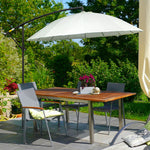 3m Cantilever Shanghai Parasol W/ Crank & Cross Base | White