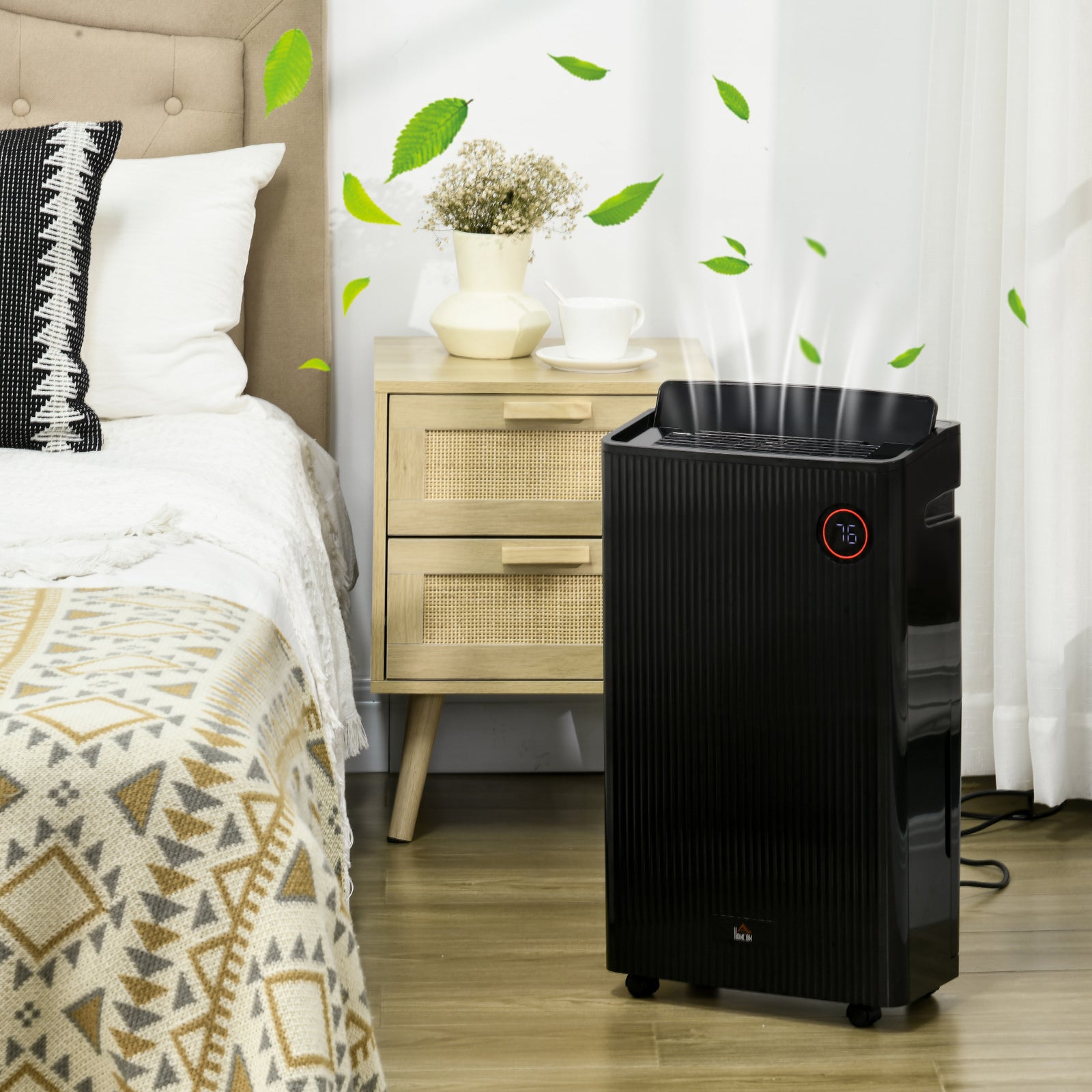 16l Per Day Quiet Air Dehumidifier With Purifier Uvc Timer | One Size | Black