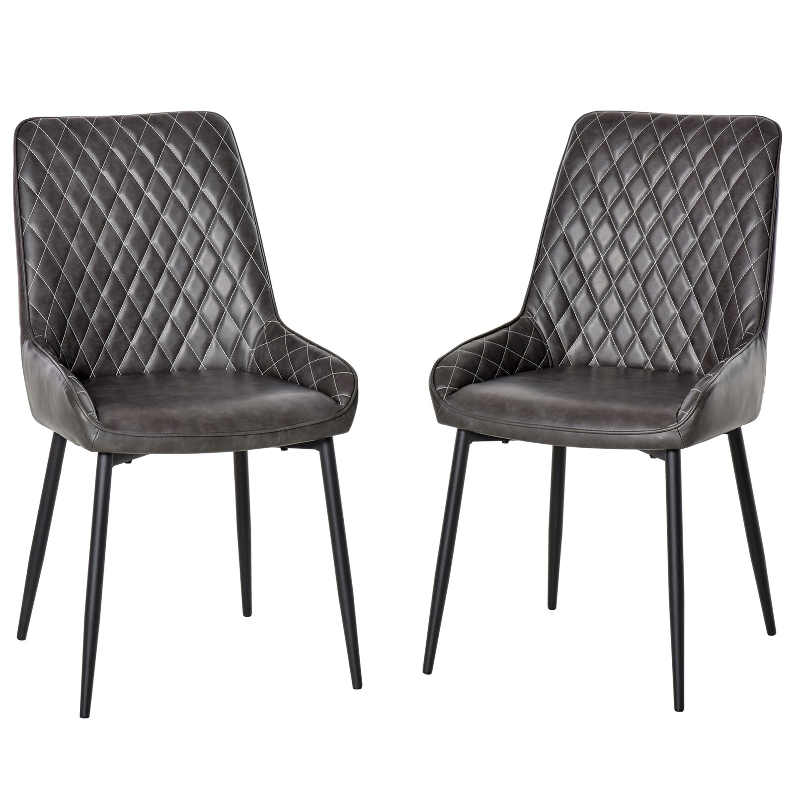 Retro Pu Leather Dining Chairs, Side Chairs
