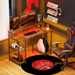 Computer Desk Reversible Home Office Desk With Storage | Brown