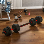 Adjustable 2 In 1 Barbell Dumbbells Set | 20kg | Black