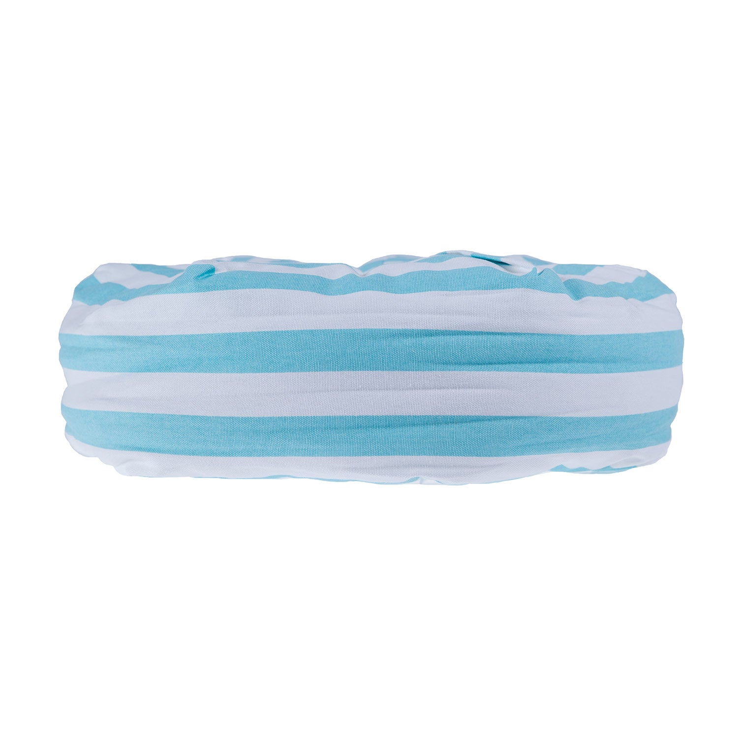 Striped Pleated Round Floor Cushion | 40cm x 40cm | Blue