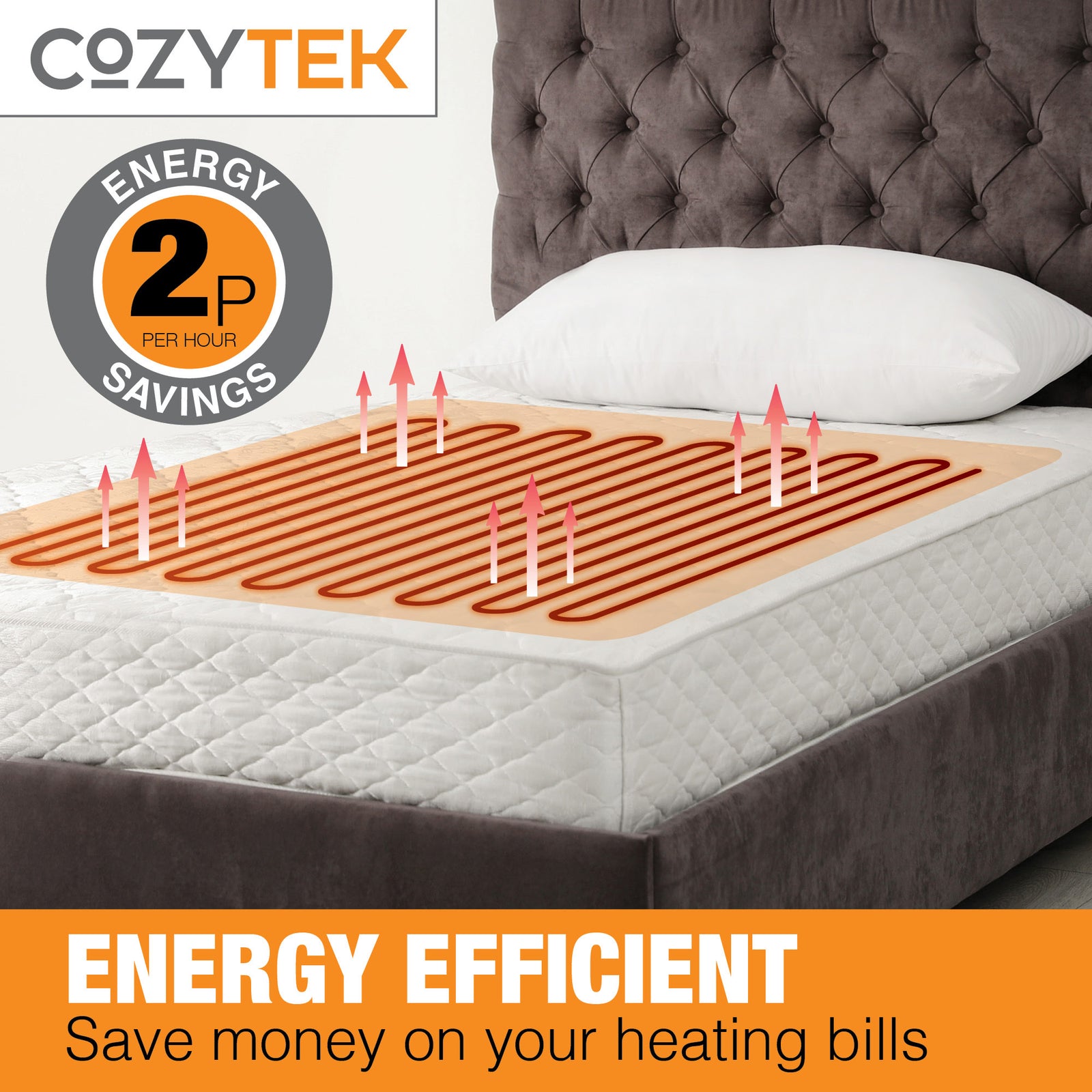 Electric Heated Blanket Underblanket Heated Sheet & Secure Ties 3 Heat Settings | Single | White