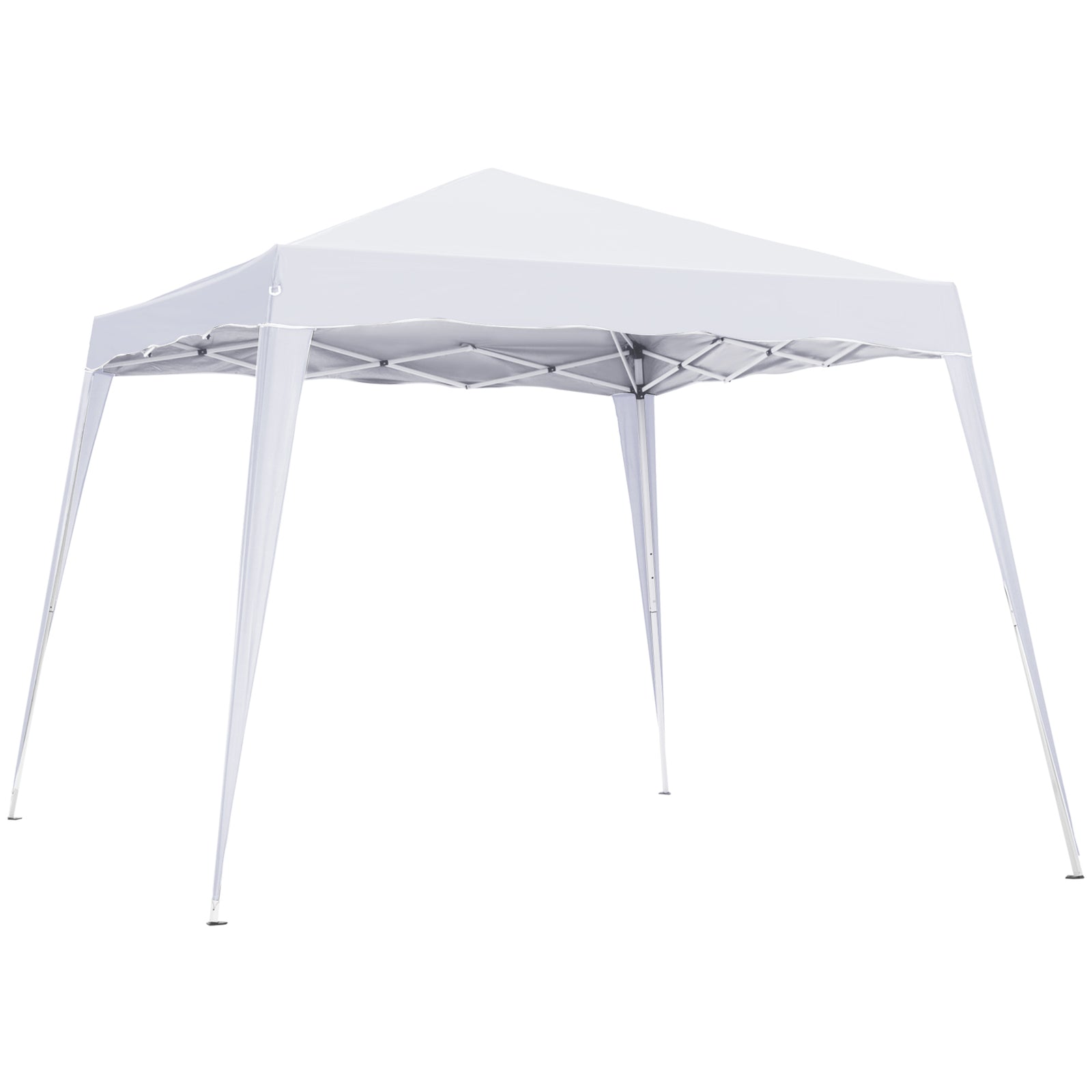 Slant Leg Pop Up Gazebo With Carry Bag, Height Adjustable | White