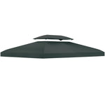 3x4m Gazebo Replacement Roof Canopy 2 Tier Top Uv Cover | Charcoal Gray