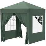 2mx2m Pop Up Gazebo Party Tent Canopy Marquee W/ Storage Bag | Green
