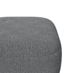 Teddy Fleece Footstool With Rubberwood Legs & Felt Pads | Grey