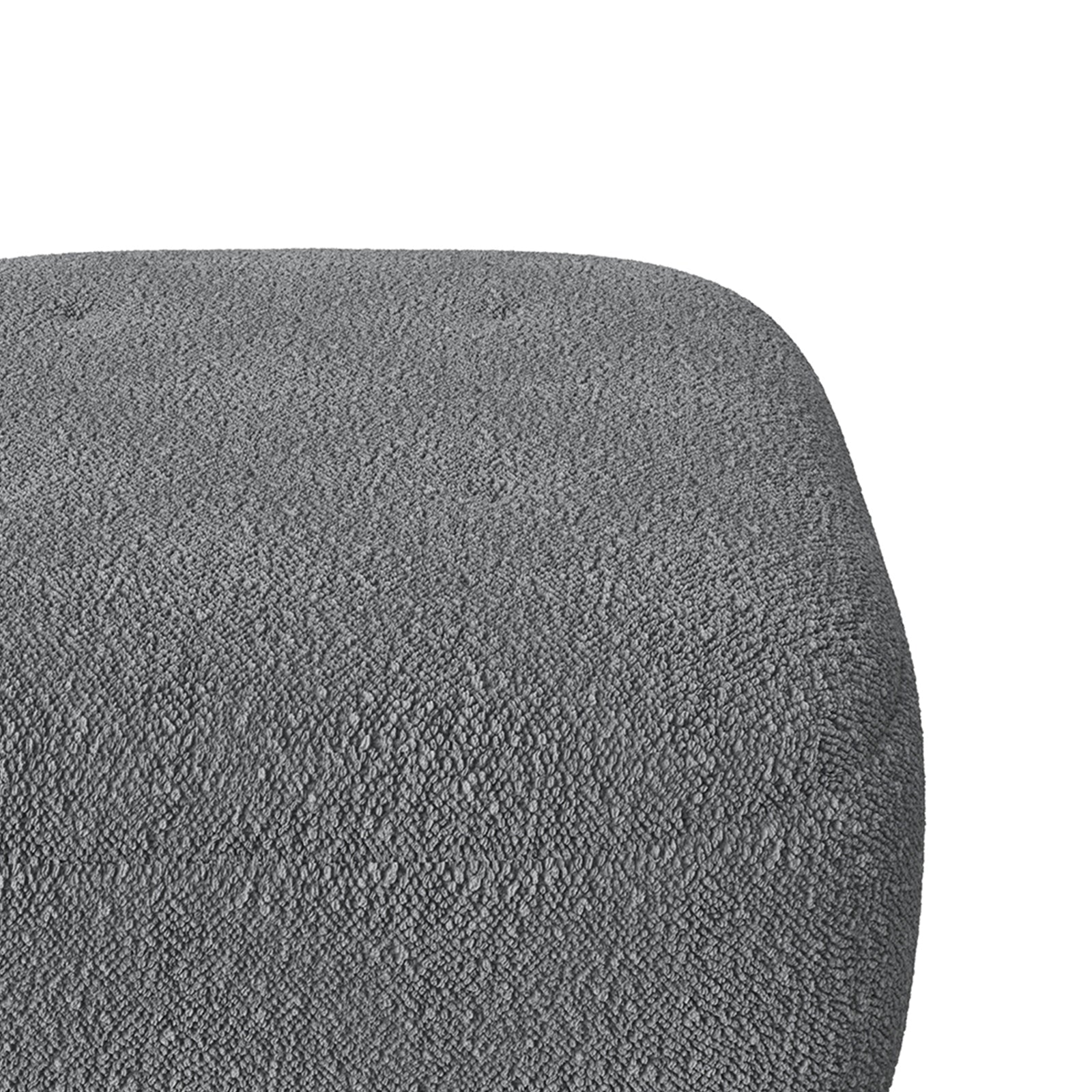 Teddy Fleece Footstool With Rubberwood Legs & Felt Pads | Grey