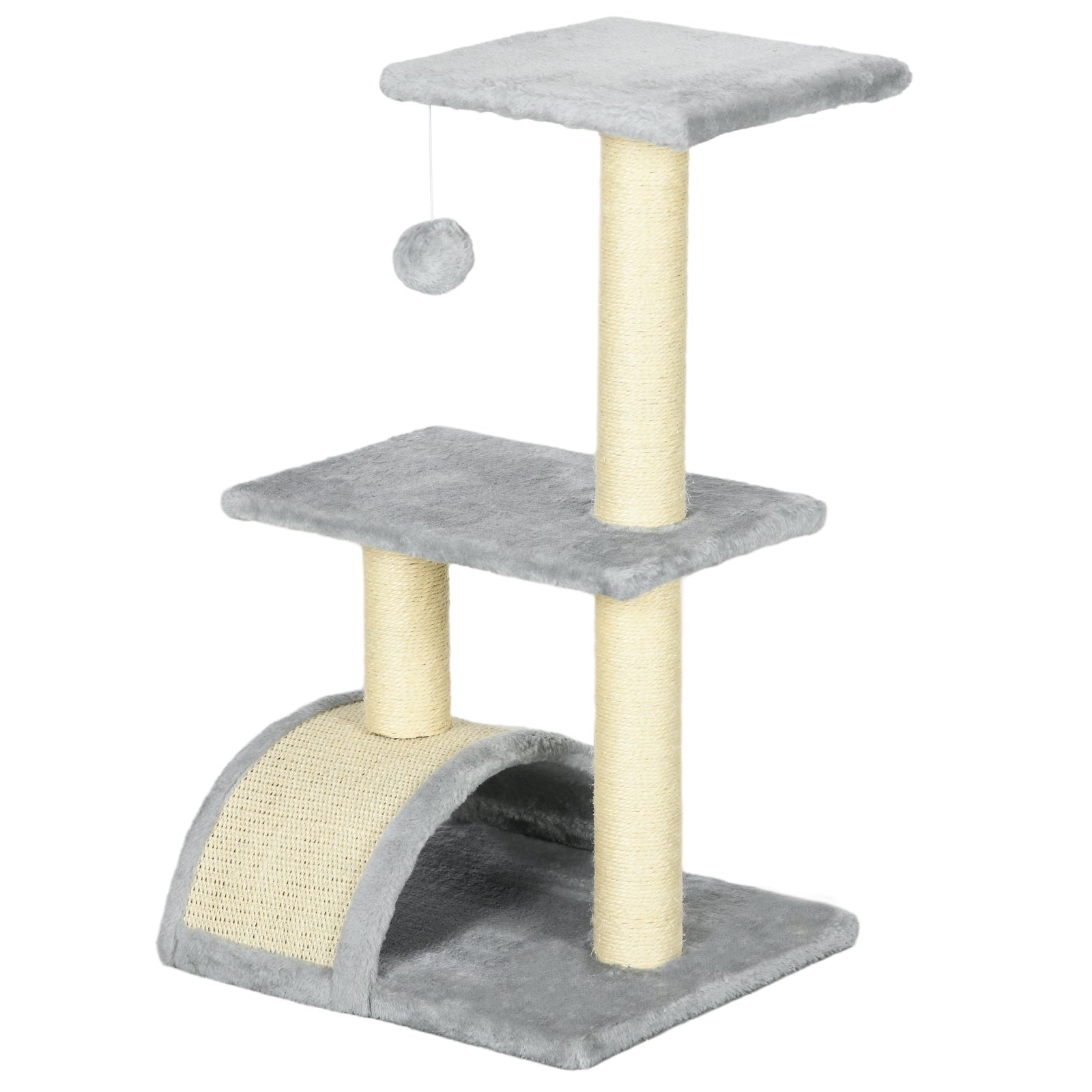 72cm Cat Tree Climbing Tower With Sisal Scratching Post | Gray
