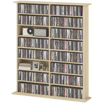 Cd Storage Unit Dvd Tower Blu-ray Storage Shelf For Office | Large | Natural