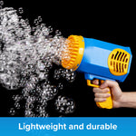 69 Hole Bubble Gun - Fun For Kids - Outdoor Toys For Boys & Girls - Shoots 100+ Bubbles A Minute - Built In Leds - Durable & Lightweight - Rechargeable - Includes 2x 50ml Solution