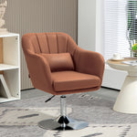 Stylish Retro Swivel Tub Chair Steel Frame Cushion Seat | One Size | Brown