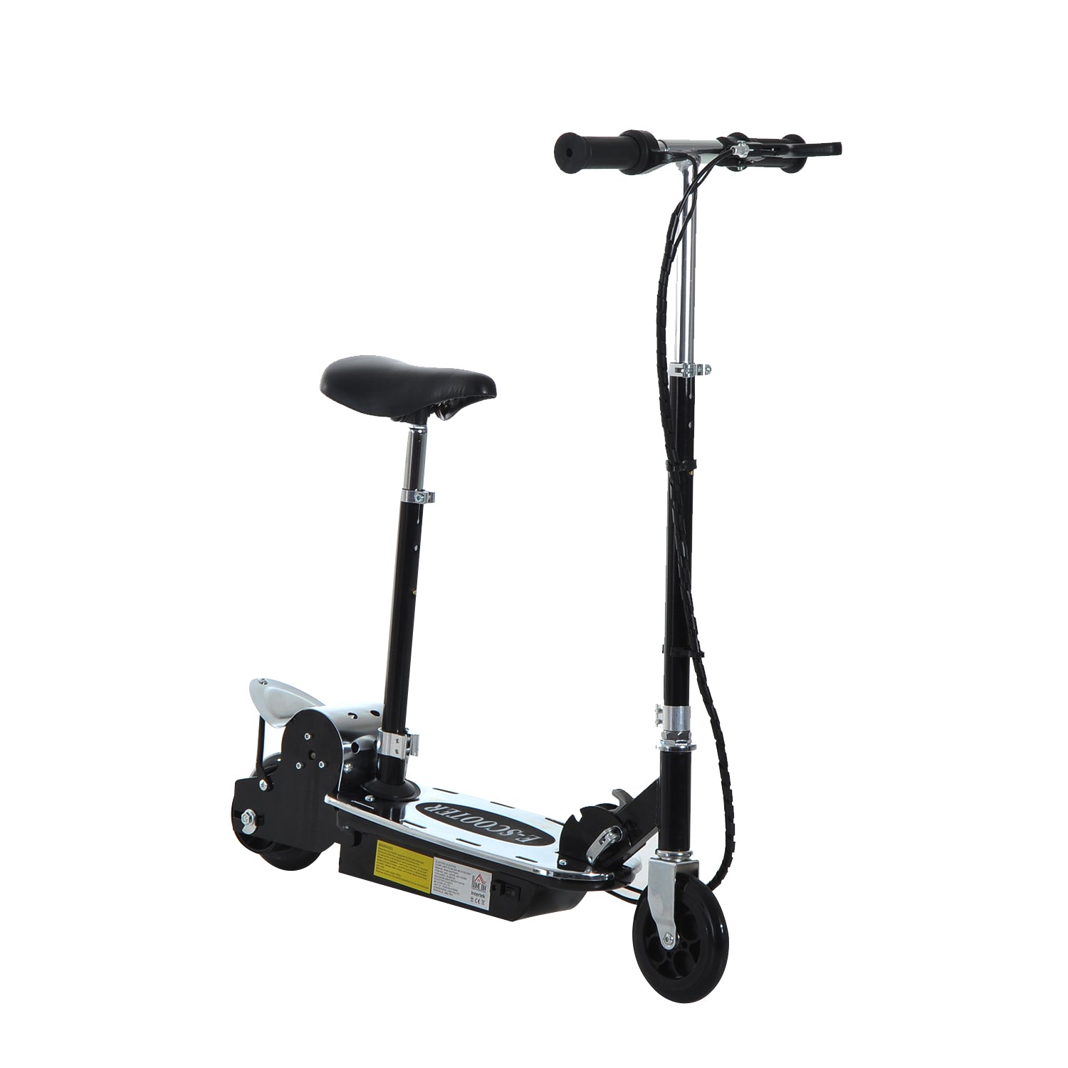 Foldable Powered Scooter With Adjustable Seat And Brake | Black