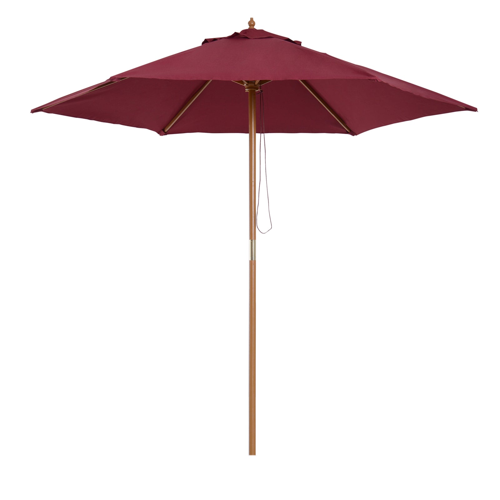 2.5m Wood Garden Parasol Sun Shade | Red