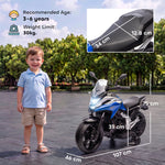 AIYAPLAY Licensed Honda 12v Kids Electric Motorbike W/ Training Wheels
