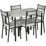 Dining Table Set With Padded Seats, Metal Frame