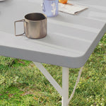 3ft Folding Camping Table W/ 2 Adjustable Height | Dark Gray